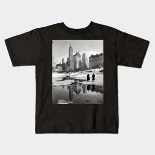 Central Park Winter Scene, 1933. Vintage Photo Kids T-Shirt